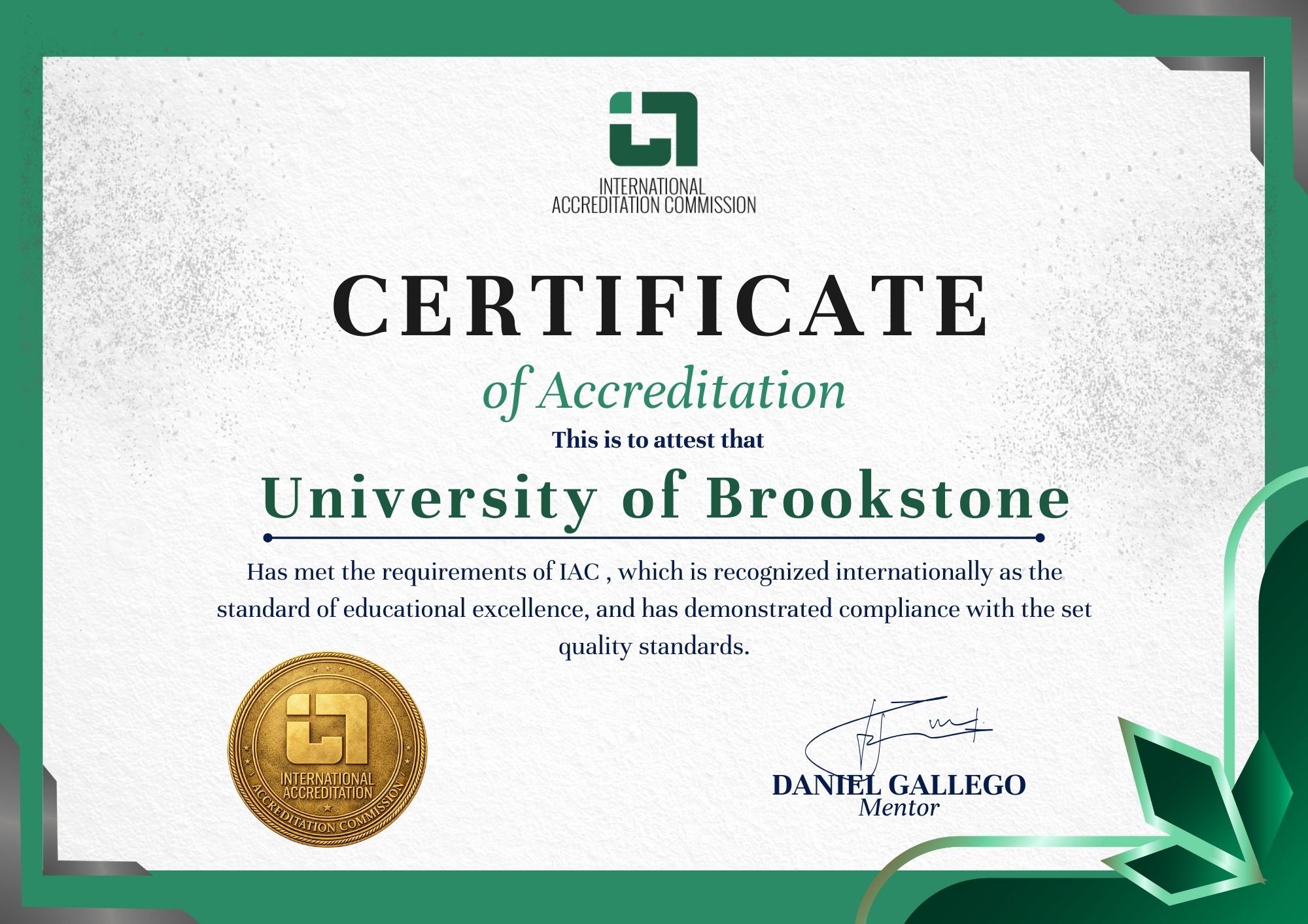 IAC Certificate
