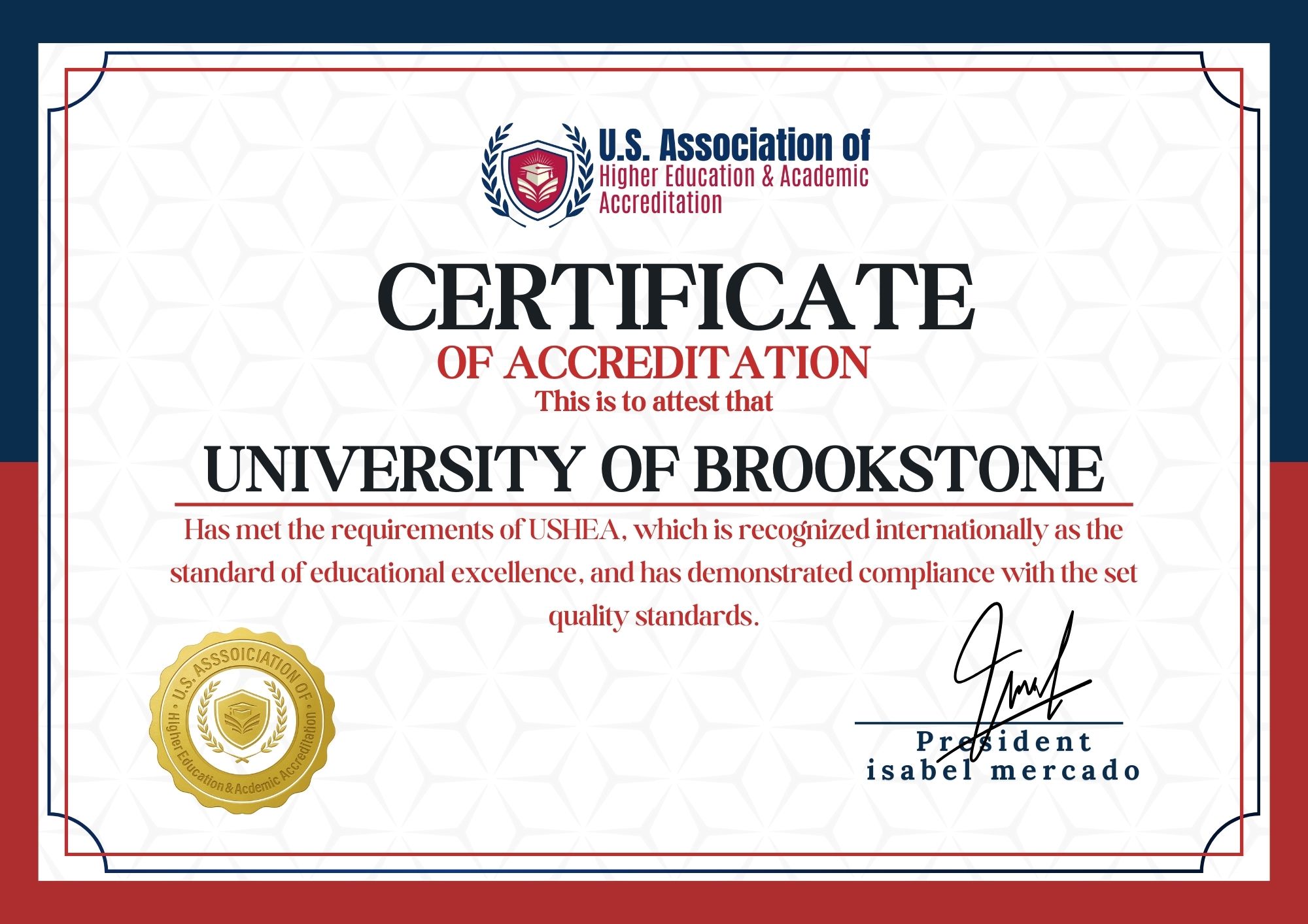 USHEA Certificate